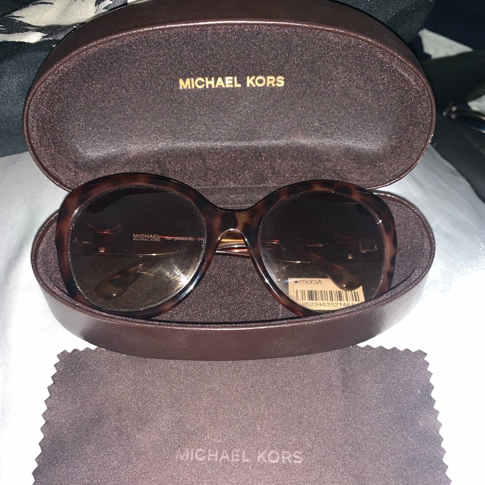 Michael Kors Brown Oval Sunglasses